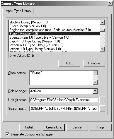 Delphi 7 Type Library Importer