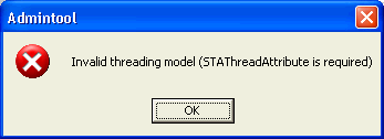 Invalid threading model